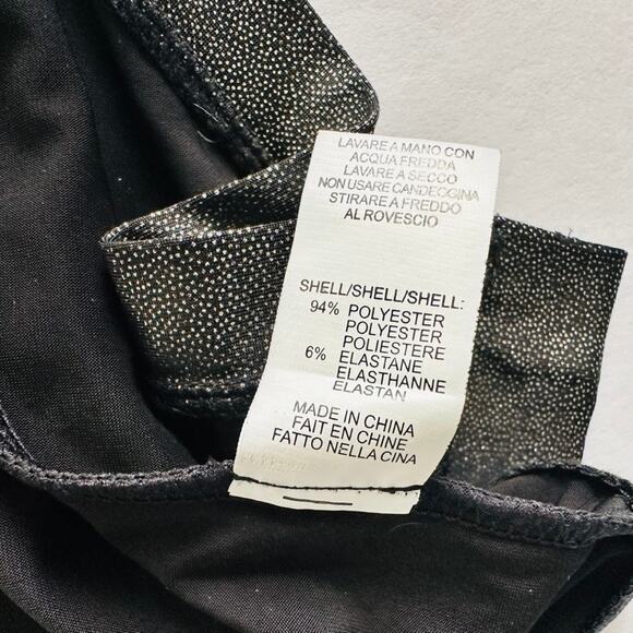 Halston Heritage Black Plunge Gown Metallic Wrap Belted Jersey Maxi Formal Prom - Picture 4 of 7